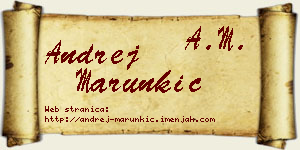 Andrej Marunkić vizit kartica